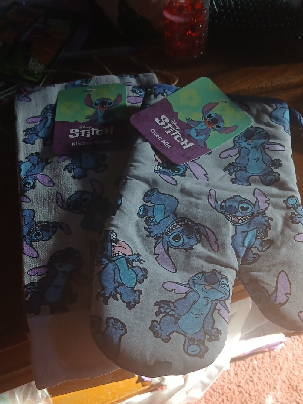Disney Stitch Blue Oven Mitt and Kitchen Towel Set